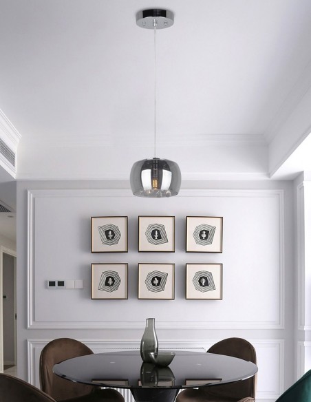 Luminaria de techo de cristal fumé de 15CM