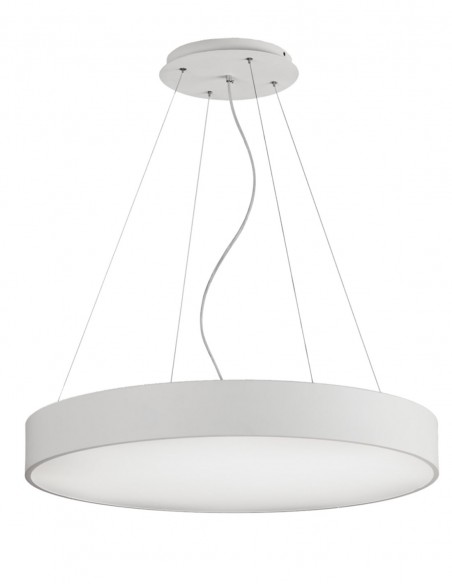 Lámpara gran formato de led en metal blanco