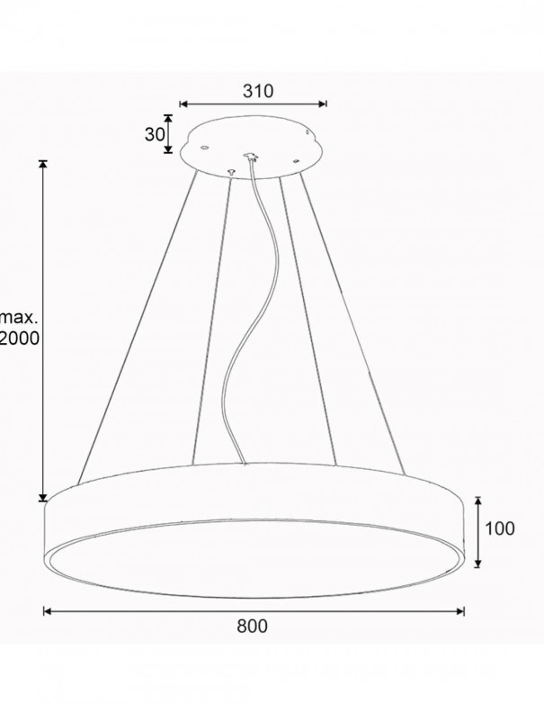 Lámpara de techo led de 80cm con 80W
