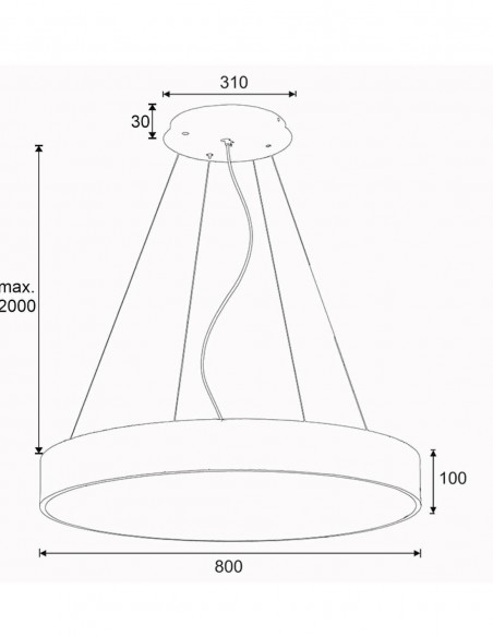 Lámpara de techo led de 80cm con 80W