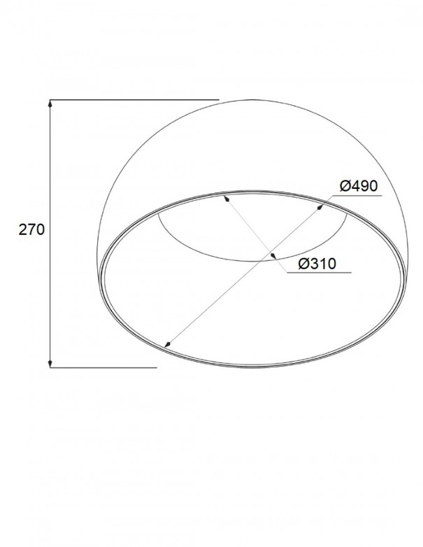 Plafón de diseño semicírculo pegado al techo