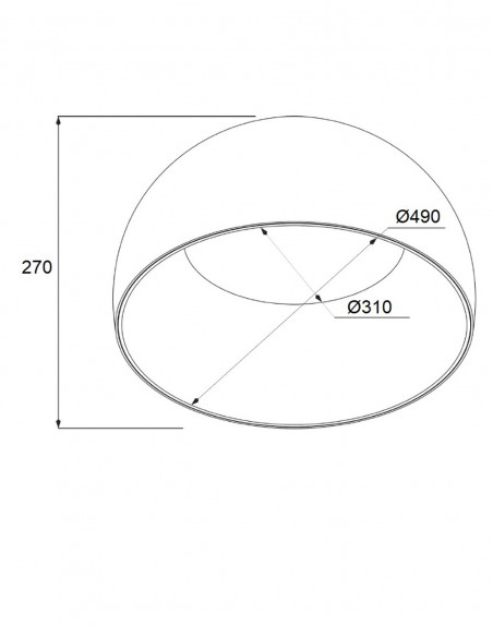 Plafón de diseño semicírculo pegado al techo