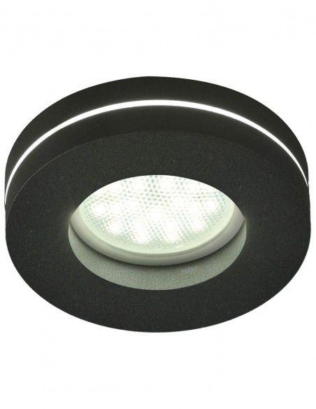 Foco de empotrar negro con luz lateral