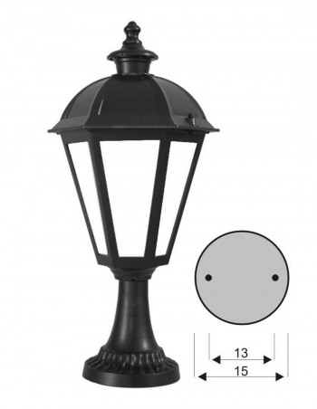 Sobremuro de aluminio fundido y cristal pintado negro