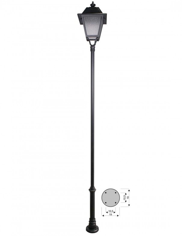 Farola con doble tubo y cabezal de aluminio