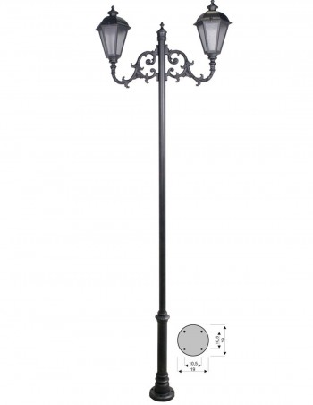 Farola con 2 brazos de aluminio