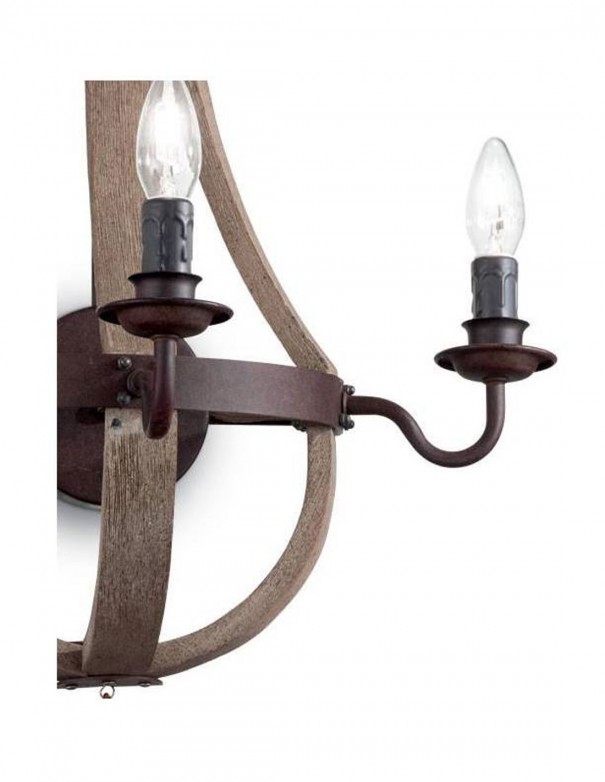 Aplique de forja con madera