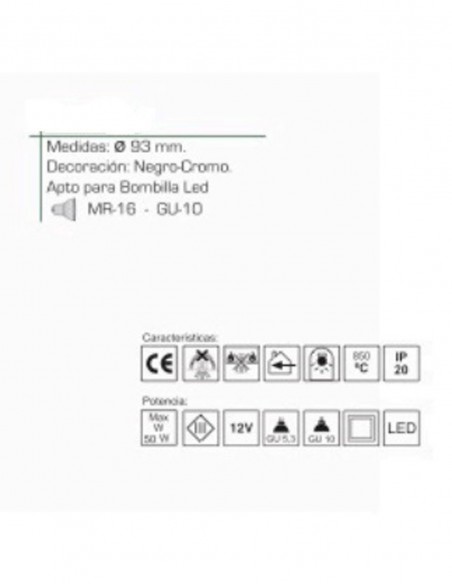 Rebajas focos de empotrar para GU10 blanco/cromo