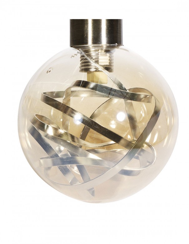 Lámpara de mesita de noche con tulipas fumé.