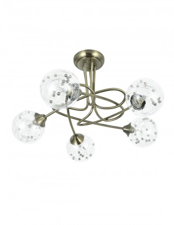 Plafón de techo con tulipas hiladas con metal