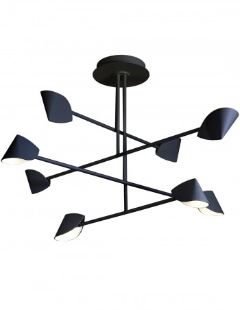 lampara capuccina negra 8 luces