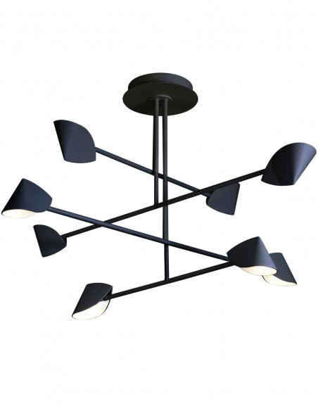 lampara capuccina negra 8 luces