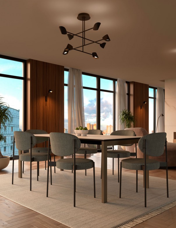 Capuccina Mantra Lámpara 8 Luces Negra