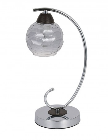 Lámpara de sobremesa cromo/wengué