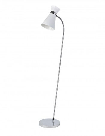 Pie de salón blanco/cromo