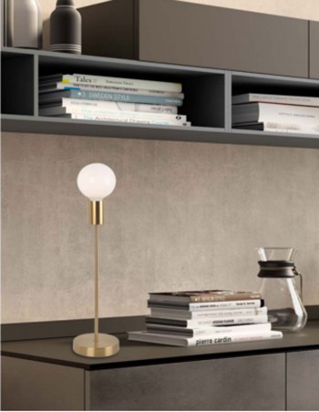 Lámpara de sobremesa oro mate para bombilla