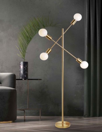 Pie de salón dorado para bombilla decorativa