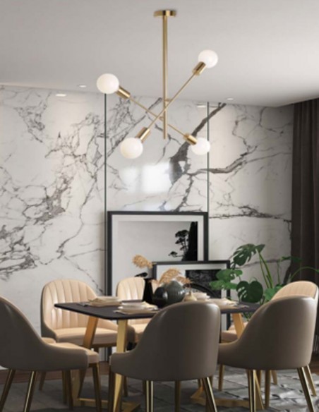 Iluminación para bombilla vista dorada