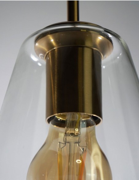 Lámpara con portalámpara dorado semirrígido