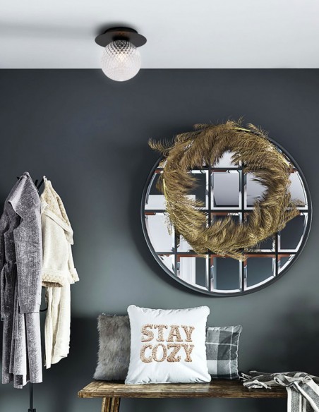 Aplique de pared retro con cristal texturizado