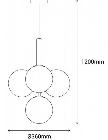 Lámpara negra con cristal texturizado