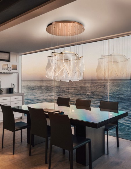 Velos Oro Rosa Lámpara 14 Luces