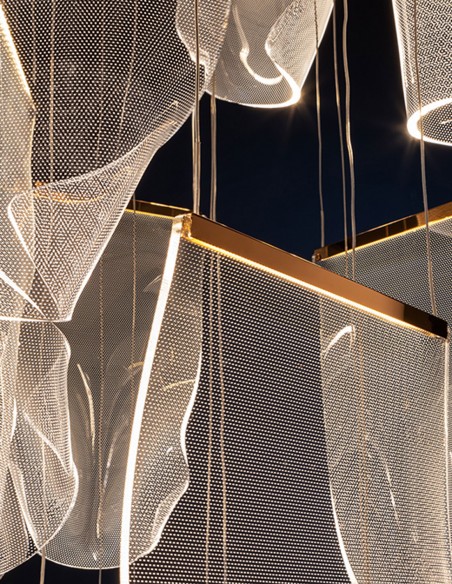 Velos Oro Rosa Lámpara 14 Luces