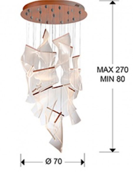 Velos Oro Rosa Lámpara 14 Luces