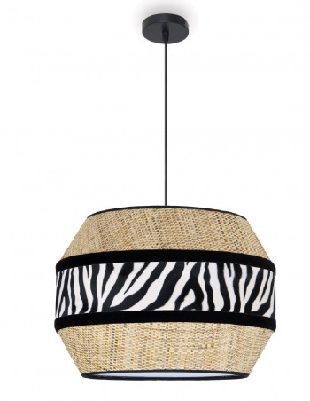 Lámpara de techo con pantalla animal print combinada