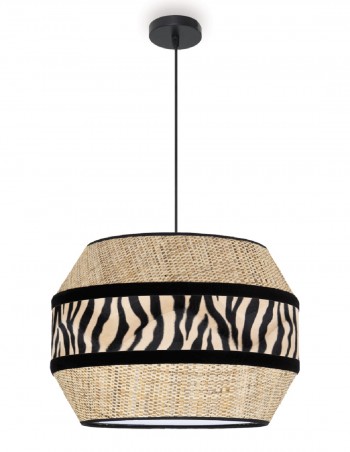 Lámpara colgante con imitación cebra color piedra