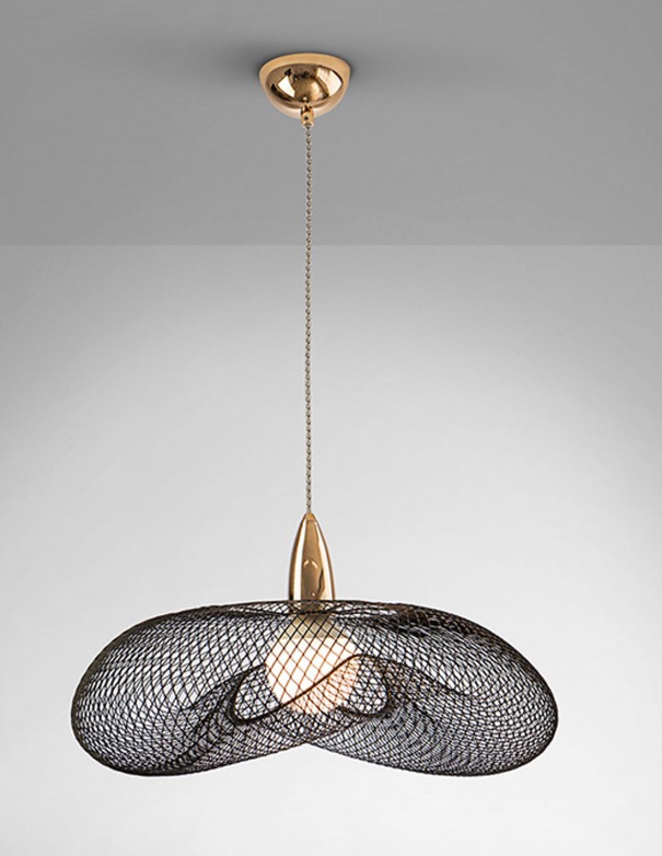 lampara forma negro oro de schuller