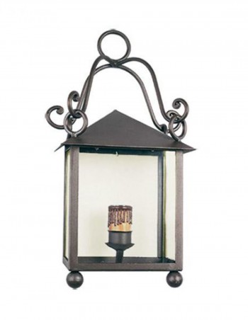 Medio aplique de forja con bola y tejadillo