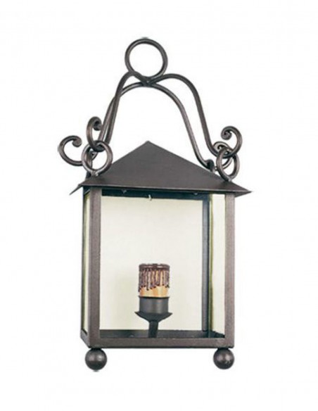 Medio aplique de forja con bola y tejadillo