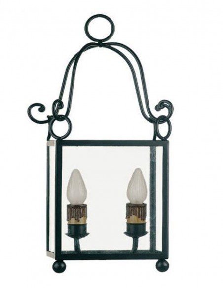 Medio aplique rústico con 2 luces