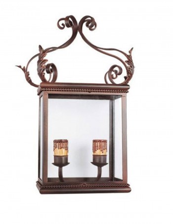 aplique de pared negro de 2 luces forja artística