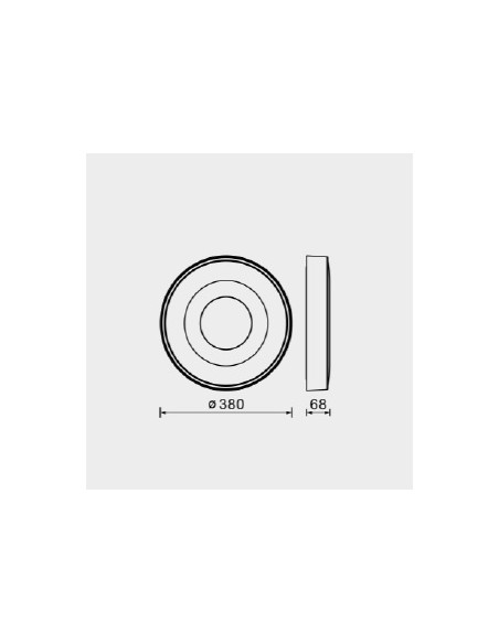 Coin Plafón Mantra Negro 38, 50 ó 65 cm