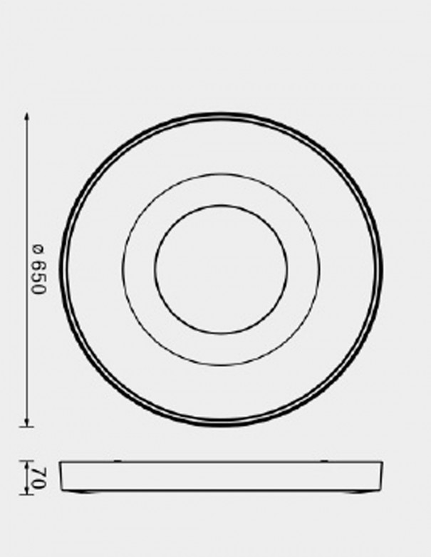 Coin Plafón Mantra Negro 38, 50 ó 65 cm