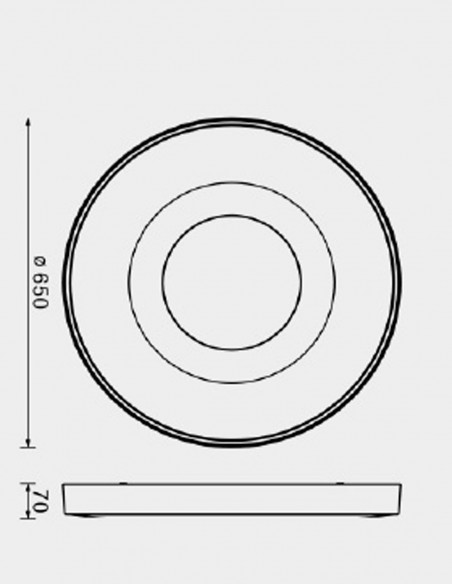 Coin Plafón Mantra Negro 38, 50 ó 65 cm