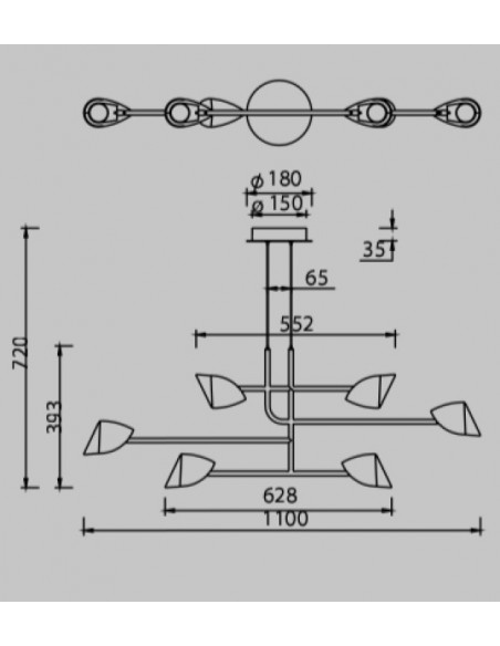 lampara 6 luces capuccina mantra