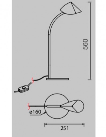 Capuccina Lámpara de Mesa Grande Blanco Mantra