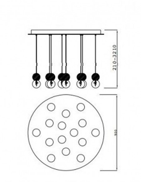 Mantra Galaxia Lámpara 15 Luces