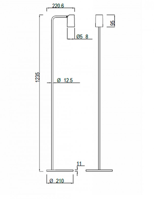 Mantra Sal Lámpara de Pie Blanco o Negro