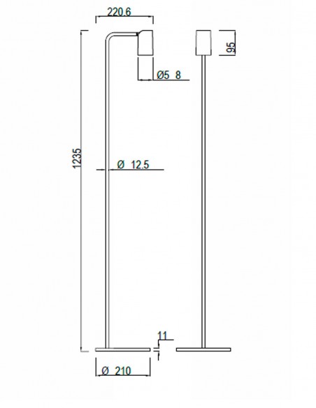 Mantra Sal Lámpara de Pie Blanco o Negro