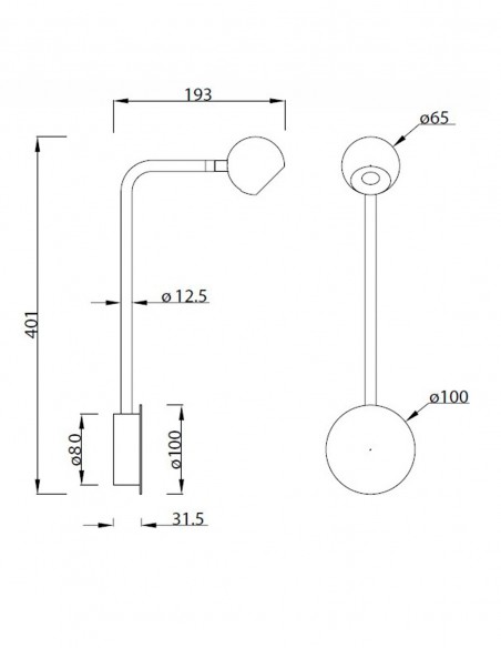 Mantra Eyes Aplique Negro sin Interruptor