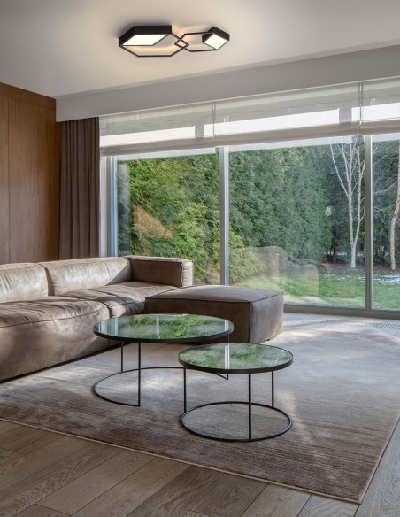 Mantra Kubick Aplique Plafón Negro Dimable 35, 45 y 60 cm