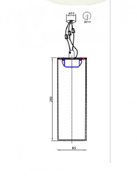 Mantra Glaciar Foco de Superficie Alto 24 cm 3000 ó 4000K