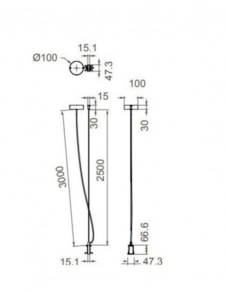 Mantra Hanok Conexión Intermedia Negra con Cable de Fijación