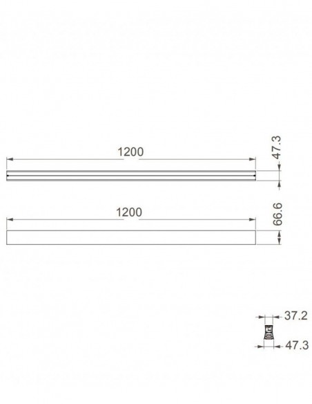 Mantra Hanok Módulo Lineal Negro 3000 ó 4000K 120 cm
