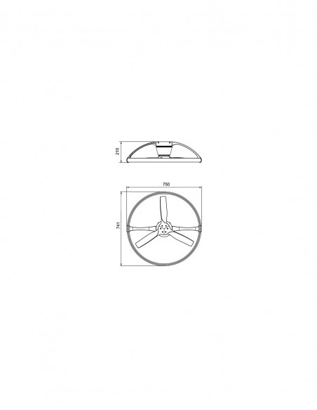 Mantra Nepal Mini Ventilador de Techo Blanco Madera