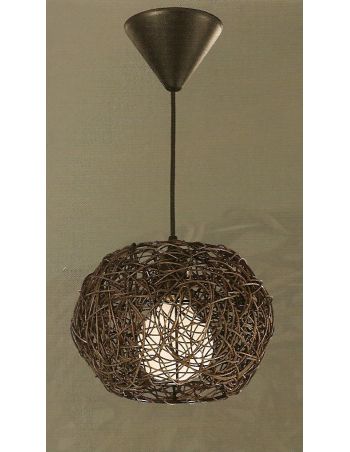 Lámpara mimbre marrón